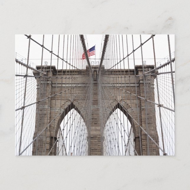 Cartão Postal Ponte Brooklyn em Nova Iorque (Frente)
