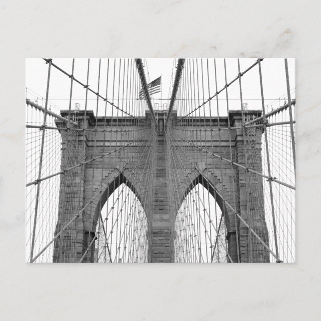 Cartão Postal Ponte Brooklyn em Nova Iorque (Frente)