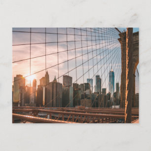 Cartão Postal Ponte Brooklyn - Hora do Ouro (Nova Iorque, Nova I