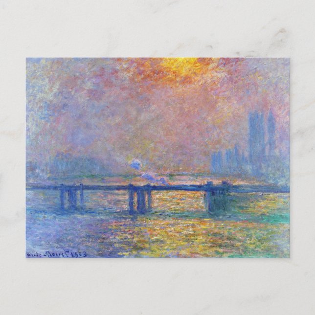 Cartão Postal Ponte Charing Cross, The Thames, Claude Monet (Frente)