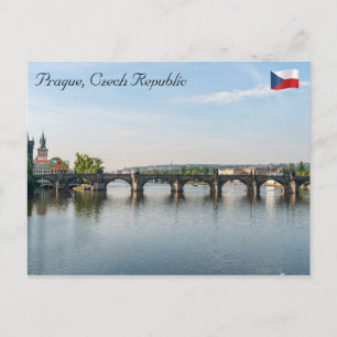 Cartão Postal Ponte Charles e rio Vltava - Praga
