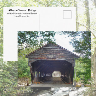 Cartão Postal Ponte Coberta Albany New Hampshire Fotográfico