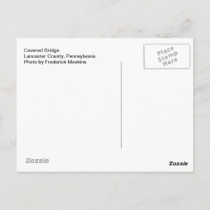 Cartão Postal Ponte coberta. Condado de Lancaster, PA