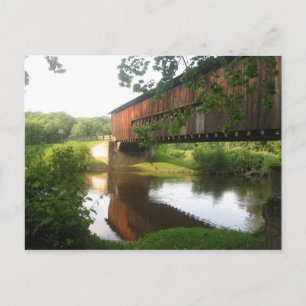 Cartão Postal Ponte coberta e córrego de Ohio