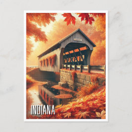 Cartão Postal Ponte coberta pelo Indiana