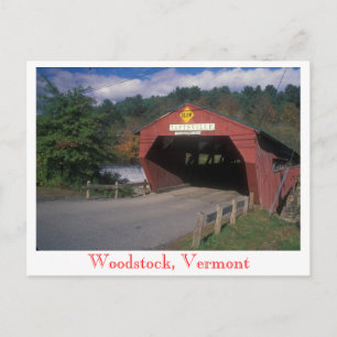 Cartão Postal Ponte coberta por Taftsville, Woodstock, Vermont