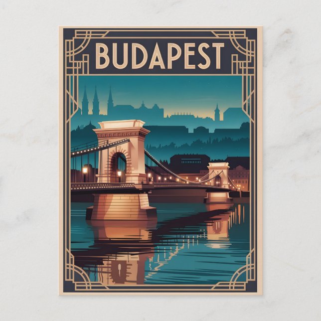 Cartão Postal Ponte da Cadeia de Budapeste (Frente)