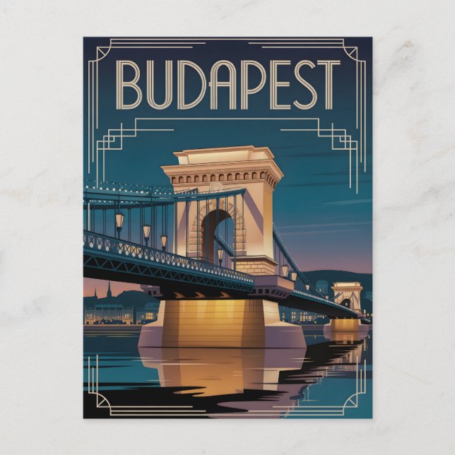 Cartão Postal Ponte da Cadeia de Budapeste (Frente)