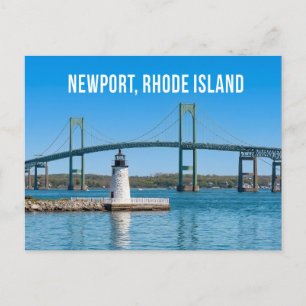 Cartão Postal Ponte da Casa de Luz do Porto de Newport Rhode Isl