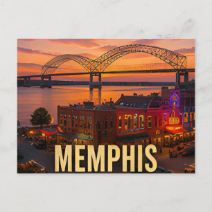 Cartão Postal Ponte da Orla Fluvial de Memphis Tennessee Present