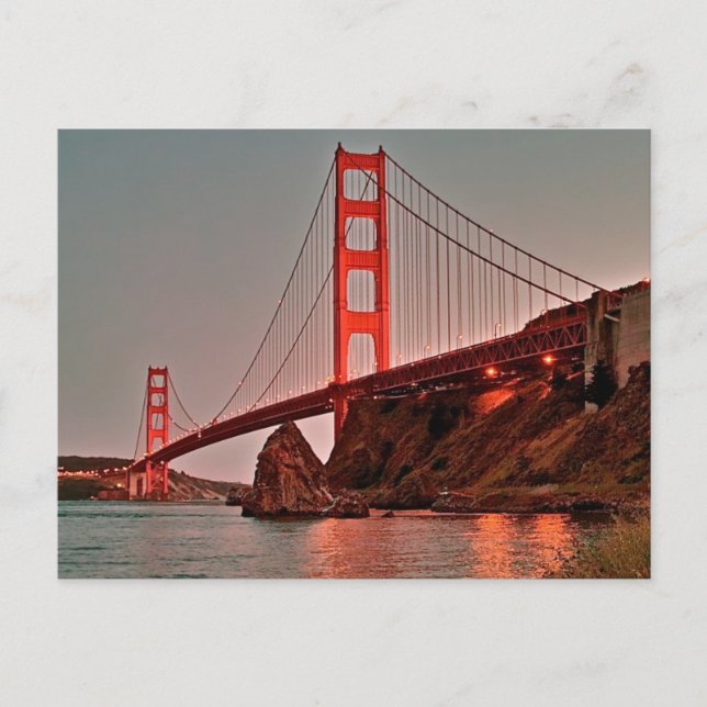 Cartão Postal Ponte da porta do ouro em Sun Down (Frente)