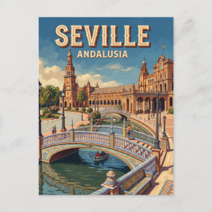 Cartão Postal Ponte de azulejos da Plaza de Espanha Sevilha Espa