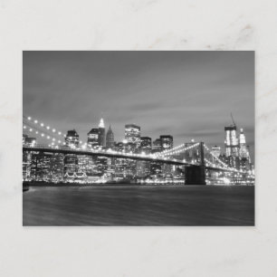 Cartão Postal Ponte de Brooklyn à Noite, Cidade de Nova York