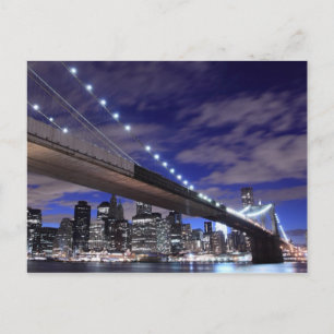Cartão Postal Ponte de Brooklyn à Noite, Cidade de Nova York