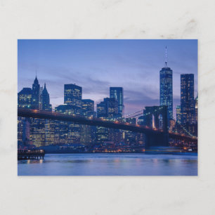 Cartão Postal Ponte de Brooklyn ao Anoitecer
