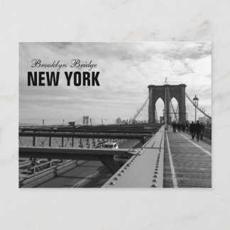Cartão Postal Ponte de Brooklyn branca preta - nr 1 de NY New