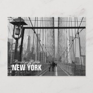 Cartão Postal Ponte de Brooklyn branca preta - nr 2 de NY New