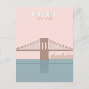 Cartão Postal Ponte de Brooklyn Nova York Arte Minimalista