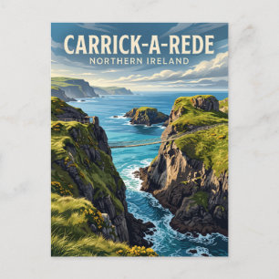 Cartão Postal Ponte de Corda Carrick-a-Rede Irlanda do Norte