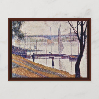 Cartão Postal Ponte De Courbevoie Por Seurat Georges