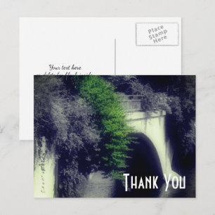 Cartão Postal Ponte de Flores Preto e Branco Obrigado