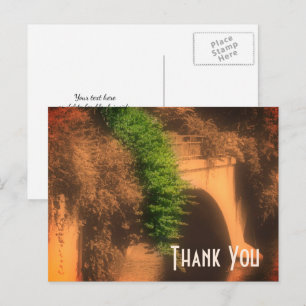 Cartão Postal Ponte de Flores Sépia Obrigado