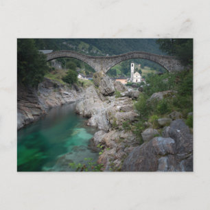 Cartão Postal Ponte de Lavertezzo no Vale Verzasca, Suíça