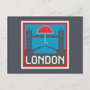 Cartão Postal Ponte de Londres com guarda-chuva