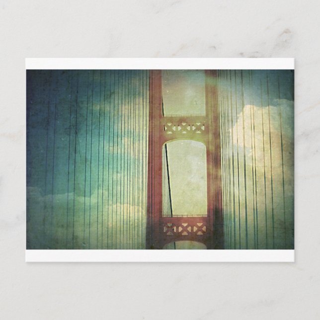 Cartão Postal Ponte de Mackinac poderosa Michigan (Frente)