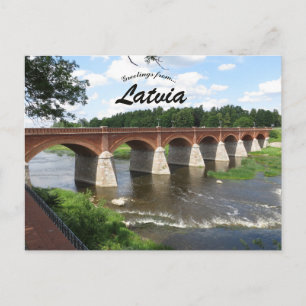 Cartão Postal Ponte de Tijolo de Kuldiga Letônia