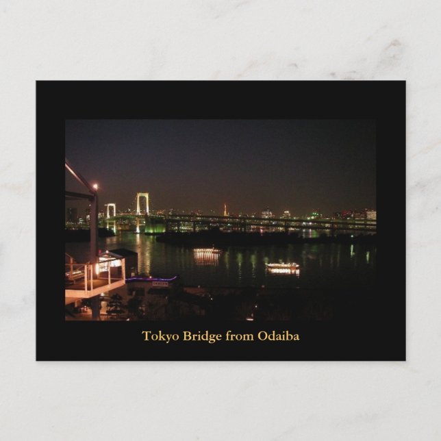Cartão Postal Ponte de Tóquio de Odaiba, Tóquio Japão (Frente)