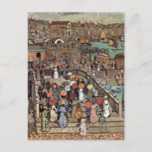 Cartão Postal Ponte Della Paglia, Veneza de Maurice Prendergast