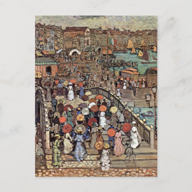 Cartão Postal Ponte Della Paglia, Veneza por Maurice Prendergast (Frente)