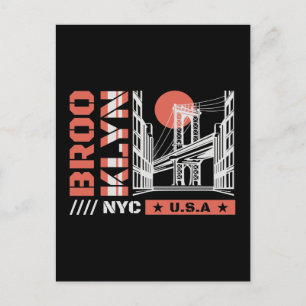 Cartão Postal Ponte do Brooklyn NYC Gráfico Nova York Urbana