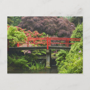 Cartão Postal Ponte do Coração com rododendros florescentes,