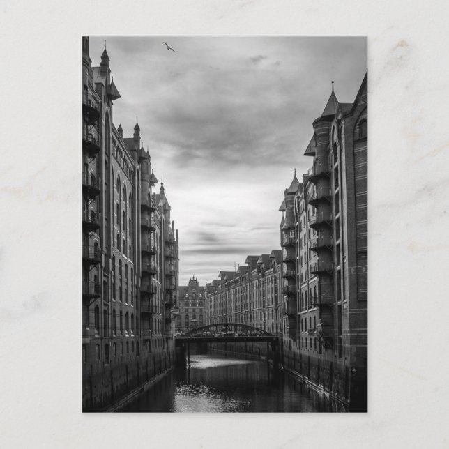 Cartão Postal Ponte do rio Black and White Storehouse (Frente)