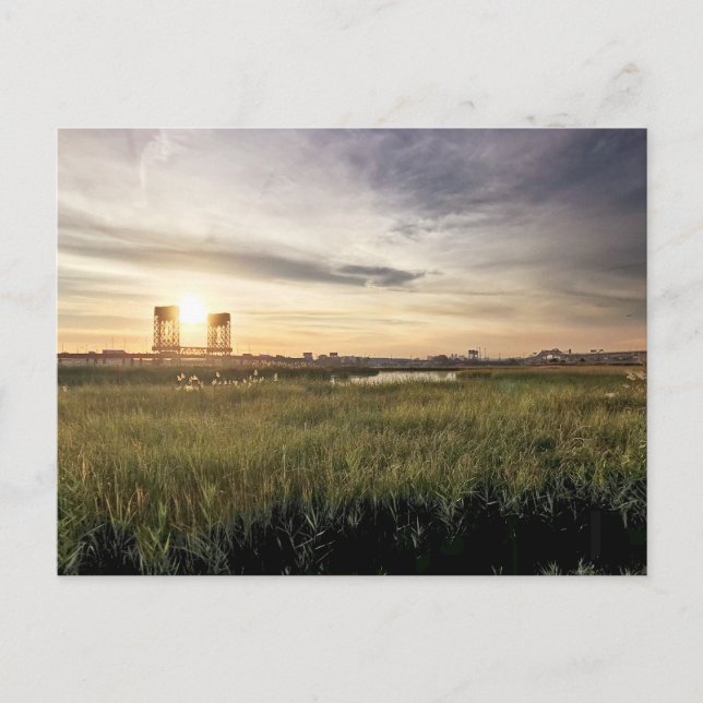 Cartão Postal Ponte do rio Sunset Lincoln Park West Hackensack (Frente)