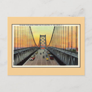 Cartão Postal Ponte do rio Vintage Delaware Camden Philadelphia