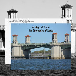 Cartão Postal Ponte dos Leões St Augustine Flórida Viagem