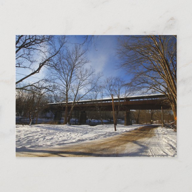 Cartão Postal Ponte dos Sonhos no inverno, Brinkhaven, Ohio (Frente)