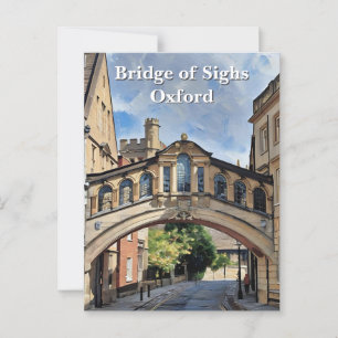Cartão Postal Ponte dos Suspiros em Oxford Pintura Acrílica