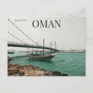 Cartão Postal Ponte e Barcos em Sur Oman
