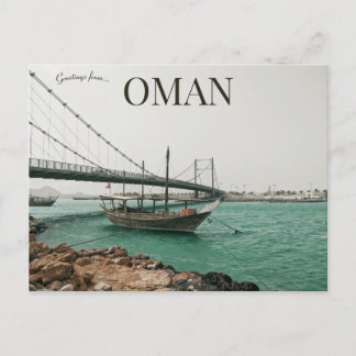 Cartão Postal Ponte e Barcos em Sur Oman