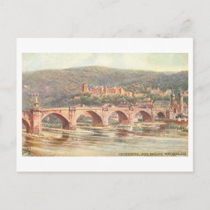 Cartão Postal Ponte e Castelo Antigos, Heidelberg, Alemanha