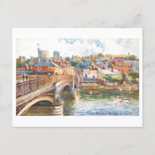 Cartão Postal Ponte e Castelo de Windsor Antigos