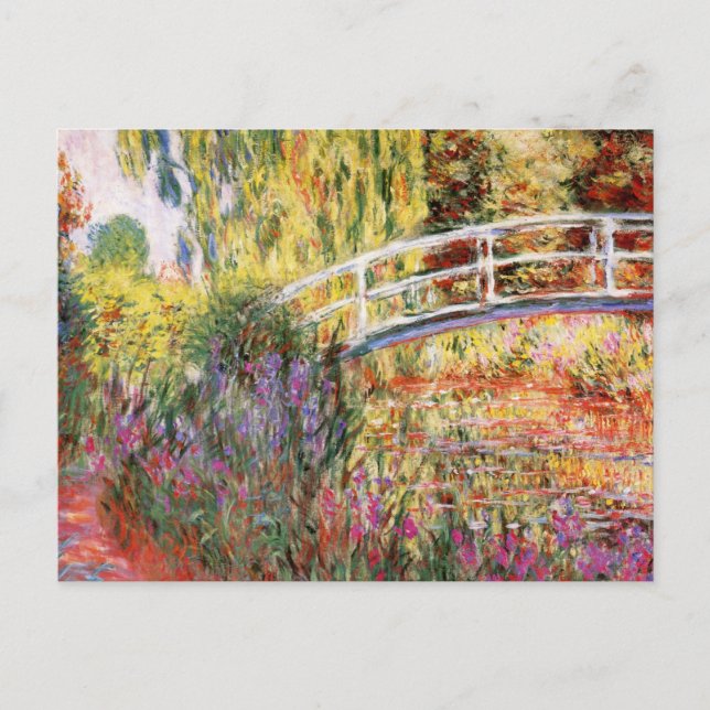 Cartão Postal Ponte e Flores de Monet (Frente)