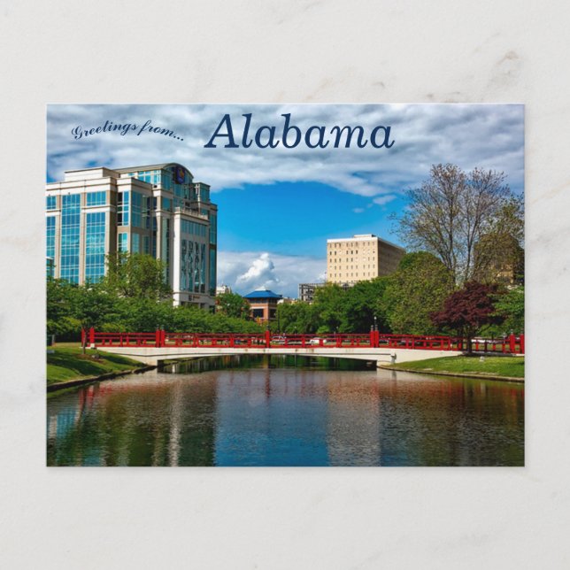 Cartão Postal Ponte e Paisagem em Huntsville Alabama (Frente)