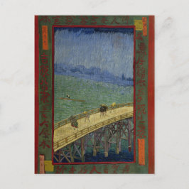 Cartão Postal Ponte em Chuva após Hiroshige por Vincent Van Gogh