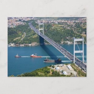 Cartão Postal Ponte Fatih Sultan Mehmet sobre o Bósforo,