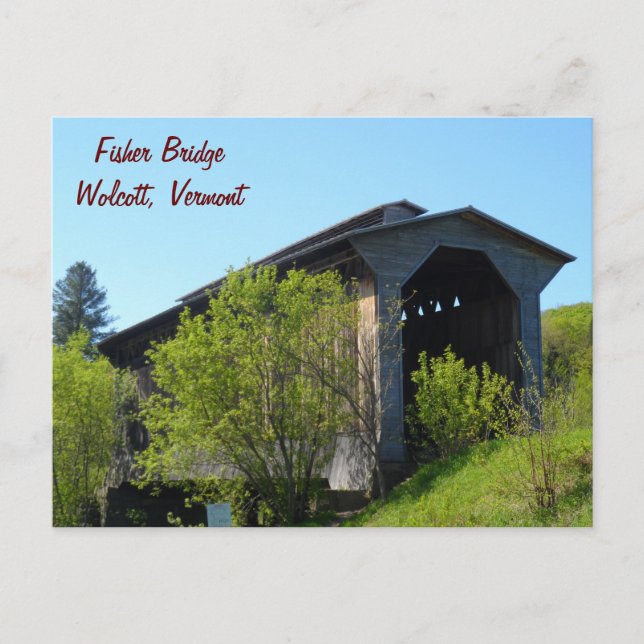 Cartão Postal Ponte Fisher - Vermont (Frente)